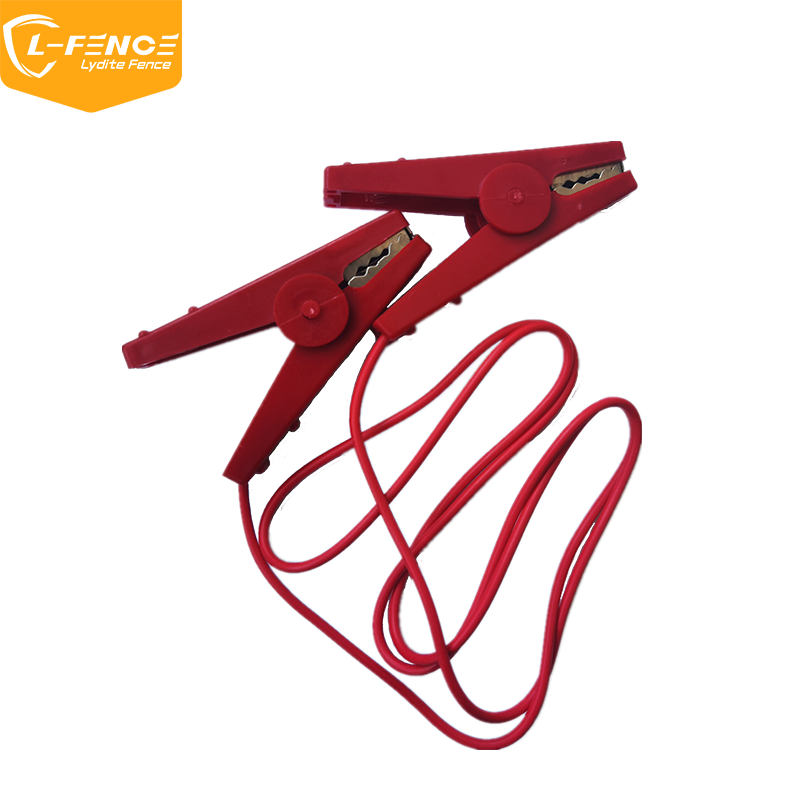 Lydite fence connecting cable with 2 Alligator Clips, 100cm, Red