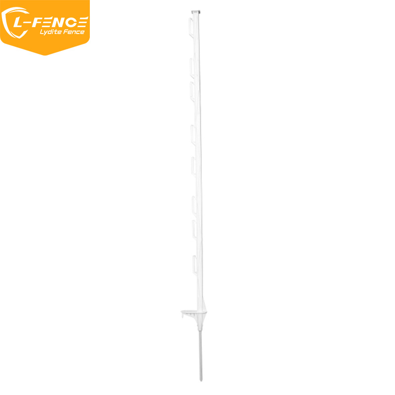 Lydite Step-in Plastic Fence Post with Anti- return fiberglass tip, white 120cm