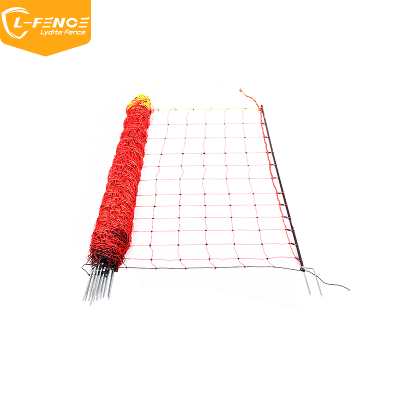 Lydite MLD-068S7 Electric Fence Netting,Horse Net 50m,Double Spikes,Red