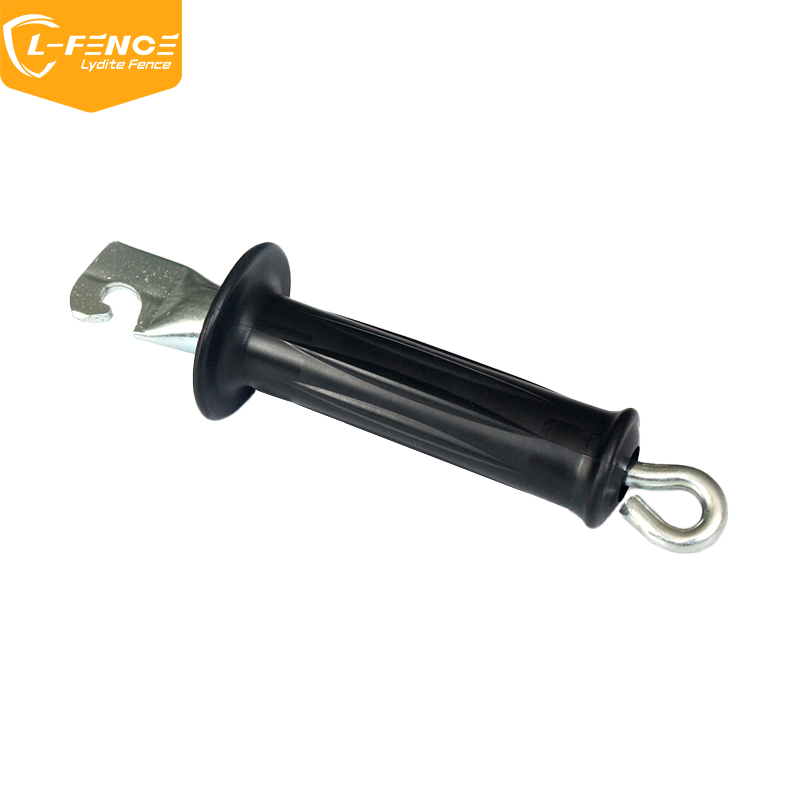 Lydite MLD-007C Fence Gate Handle，Black with Stainless Steel Hook
