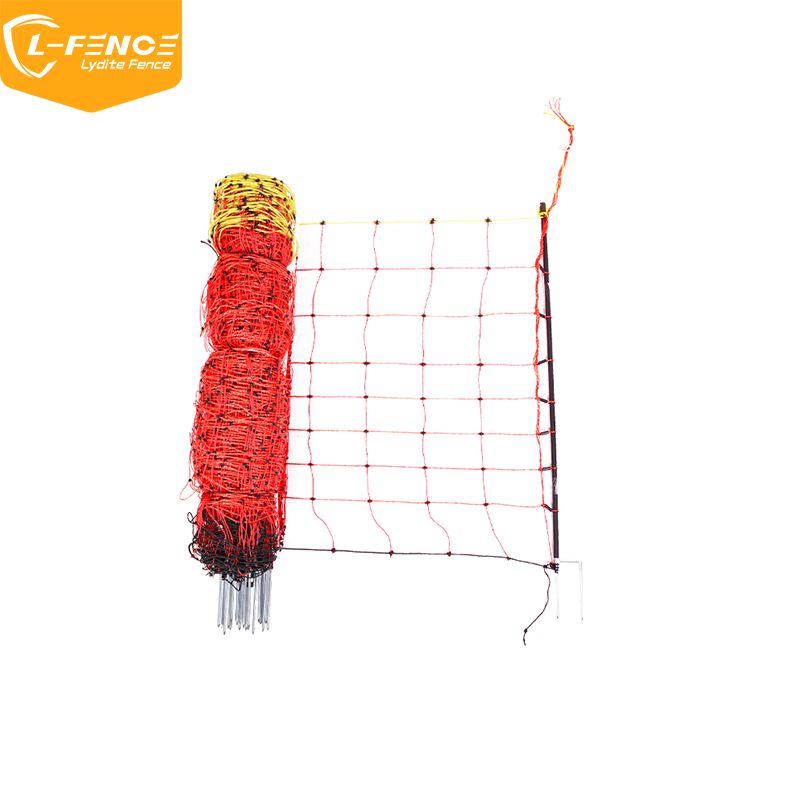 Lydite MLD-068S3 Electric Fence Netting,Sheep/Goat Net 50m,Double Spikes,Red
