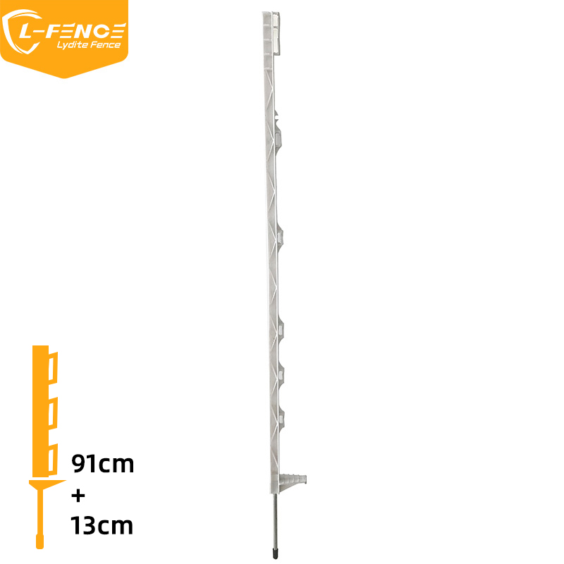 Lydite MLD-0591 Step-in Plastic Fence Post with Anti- return, white 104cm